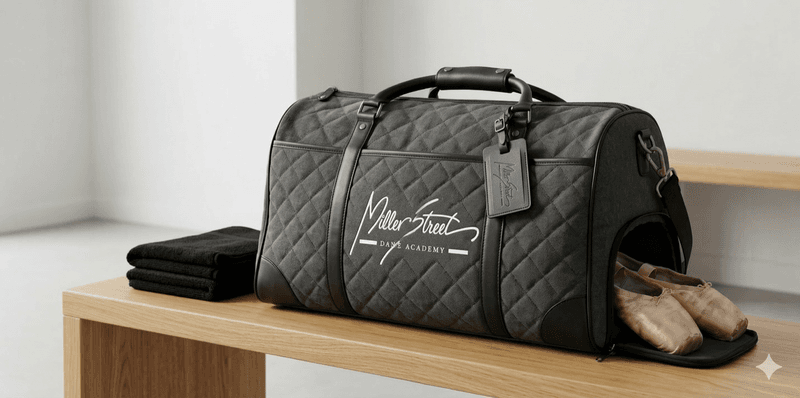 MSDA black studio duffel bag product shot