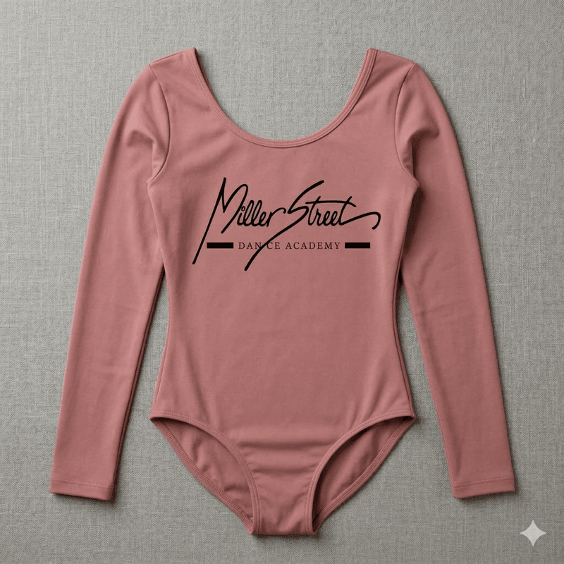 MSDA mauve leotard — flat product shot