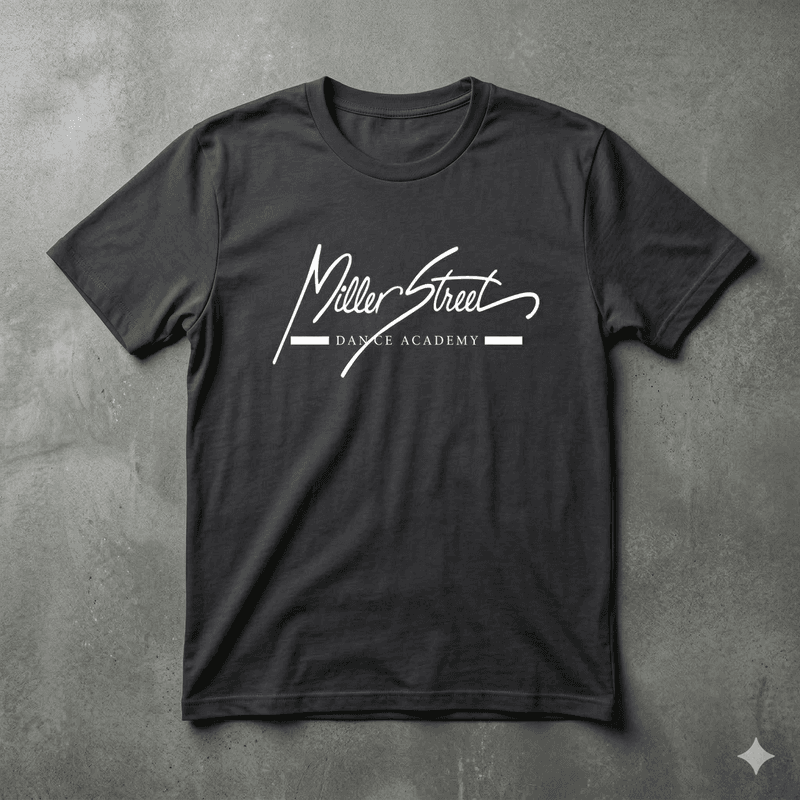 MSDA charcoal t-shirt — flat product shot